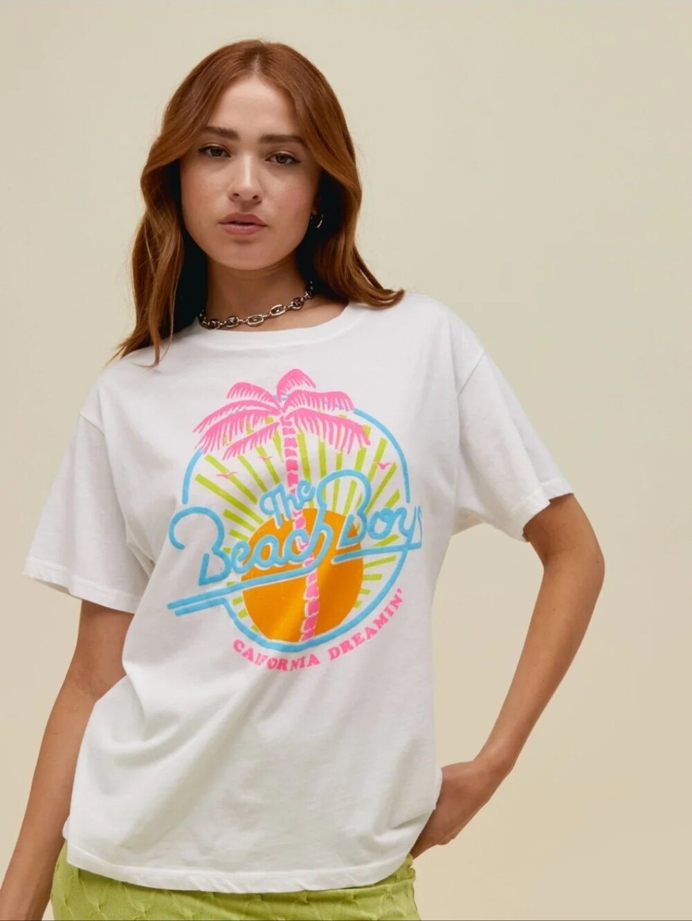 🍁 Daydreamer| The Beach Boys California Dreamin Graphic Boyfriend Tee White.